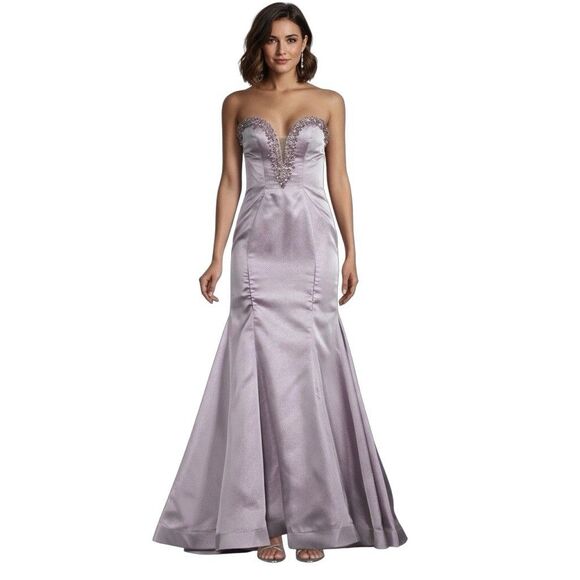 Mac‎ Duggal Evening Gown Strapless Backless Embellished 16 NWT Formal Wear Dress - Picture 2 of 9